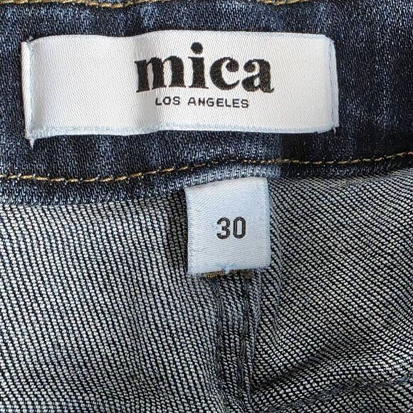 Mica Los Angeles Distressed Raw Hem Kick Flare Jeans 30 - Picture 7 of 9